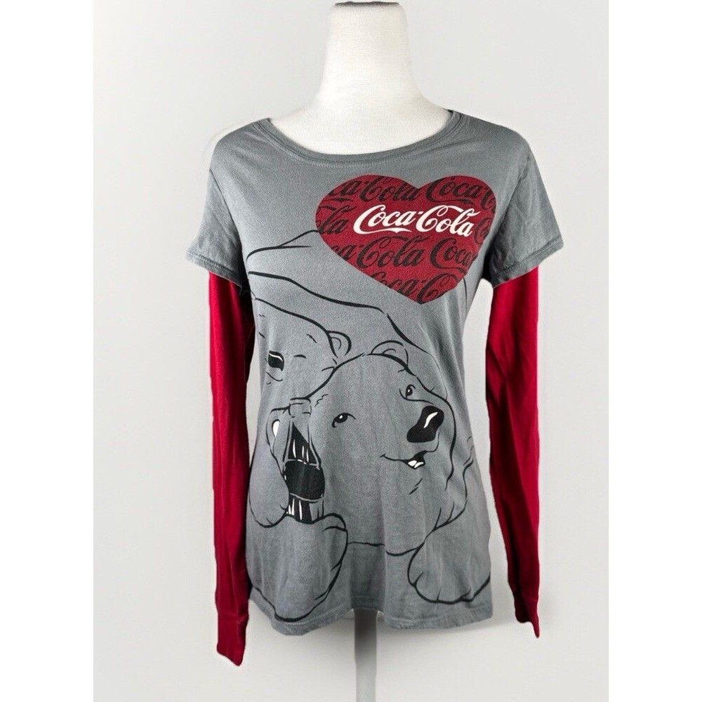 VINTAGE LONG SLEEVE COCA COLA T-SHIRT - 2009 LICENSED XL Women